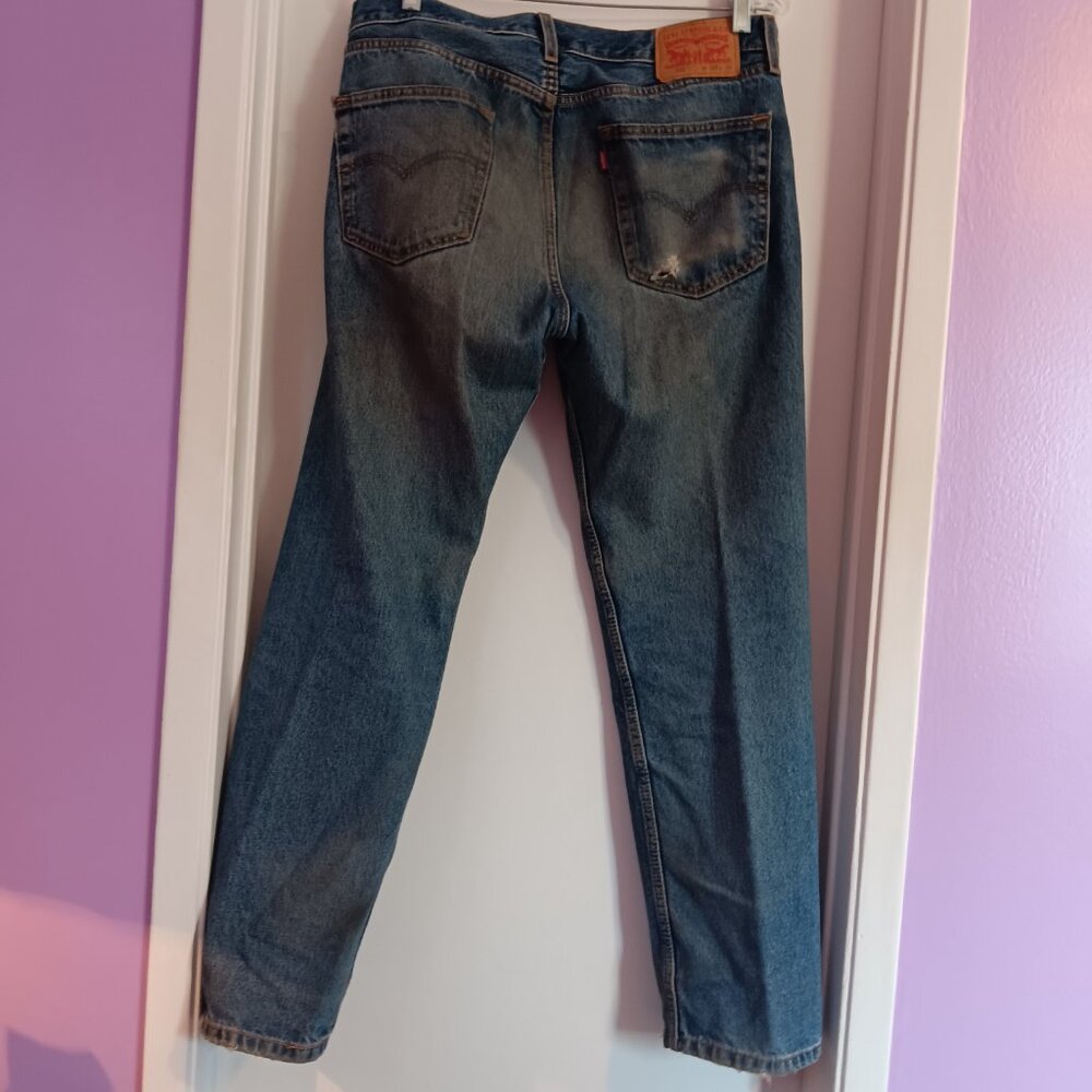 LEVI'S 505 STRAIGHT LEG MEDIUM WASH JEANS 33 X 30 MEN'S - Picture 4 of 16
